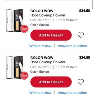 Blond and dark blonde Color Wow Root cover powder